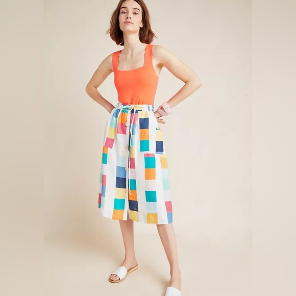 Corey Lynn Calter Piet Linen Midi Skirt - Picture 1 of 8